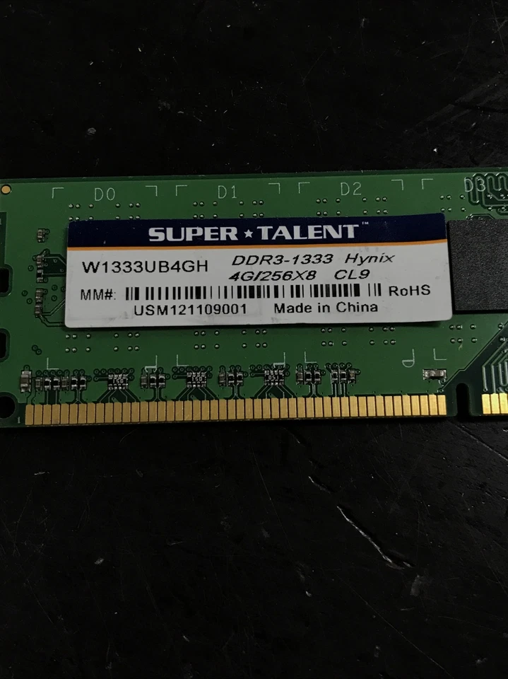 LOT of 2 SUPER TALENT Hynix 8GB (2x4GB) 4G/256x8 DDR3-1333 DESKTOP  RAM - Image 2 of 2