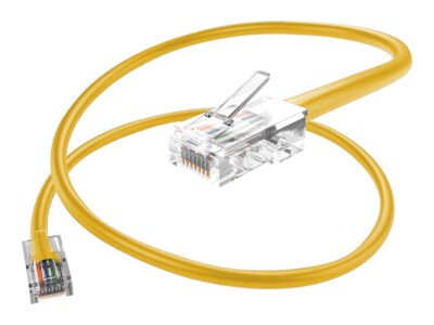 Cat 6 Ethernet Cable 1 pc in Yellow 10 Gbps Round Rj45 0.5, 1, 3, 5, 7, 14ft