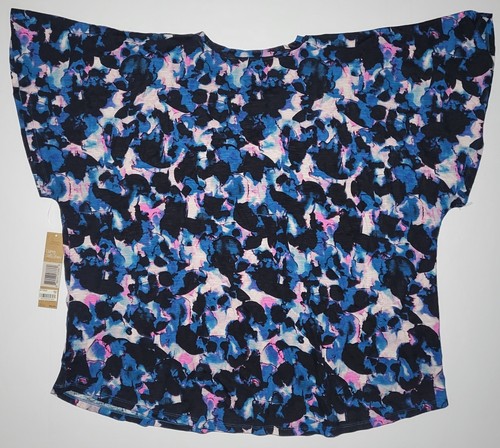 Macy's Rachel Roy Curvy Collection Womens Blue And Pink Blouse Size 2X - Picture 2 of 15