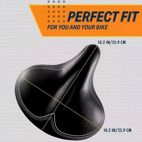Mountain Bike Seat Saddle Large Cushioned for Road Peloton Exercise Comfort Pad - Picture 3 of 3
