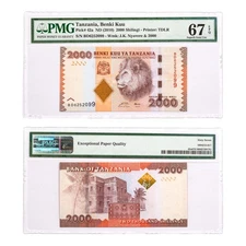 (2010) Tanzania Benki Kuu 2000 Shilingi Note - Pick # 42a PMG Superb Gem Unc 67