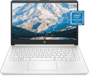 HP 14 Ordinateur portable Intel Celeron N4120 4 GB RAM 64 GB Windows 11 Thin Portable 4K