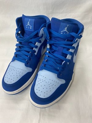 Nike Mens Air Jordan 1 Mid 554724-400 Royal Ice Blue Shoes Sneakers Size 10