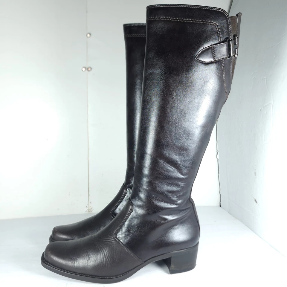 Botas de motociclista PAUL GREEN US7,5E AU5 de cuero marrón con cremallera completa para mujer Foto 2 de 4