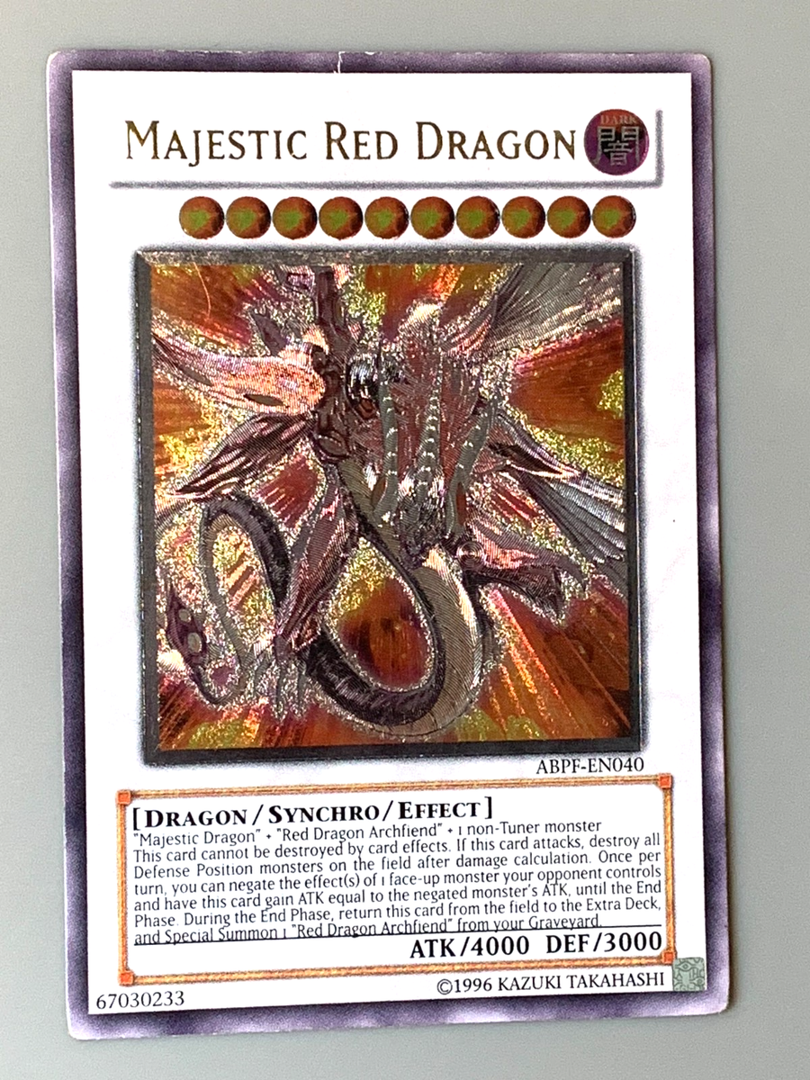 ultimate rare yugioh cards yugioh MAJESTIC RED DRAGON ABPF-EN040 Ultimate Rare Unlimited Edition PLAYED