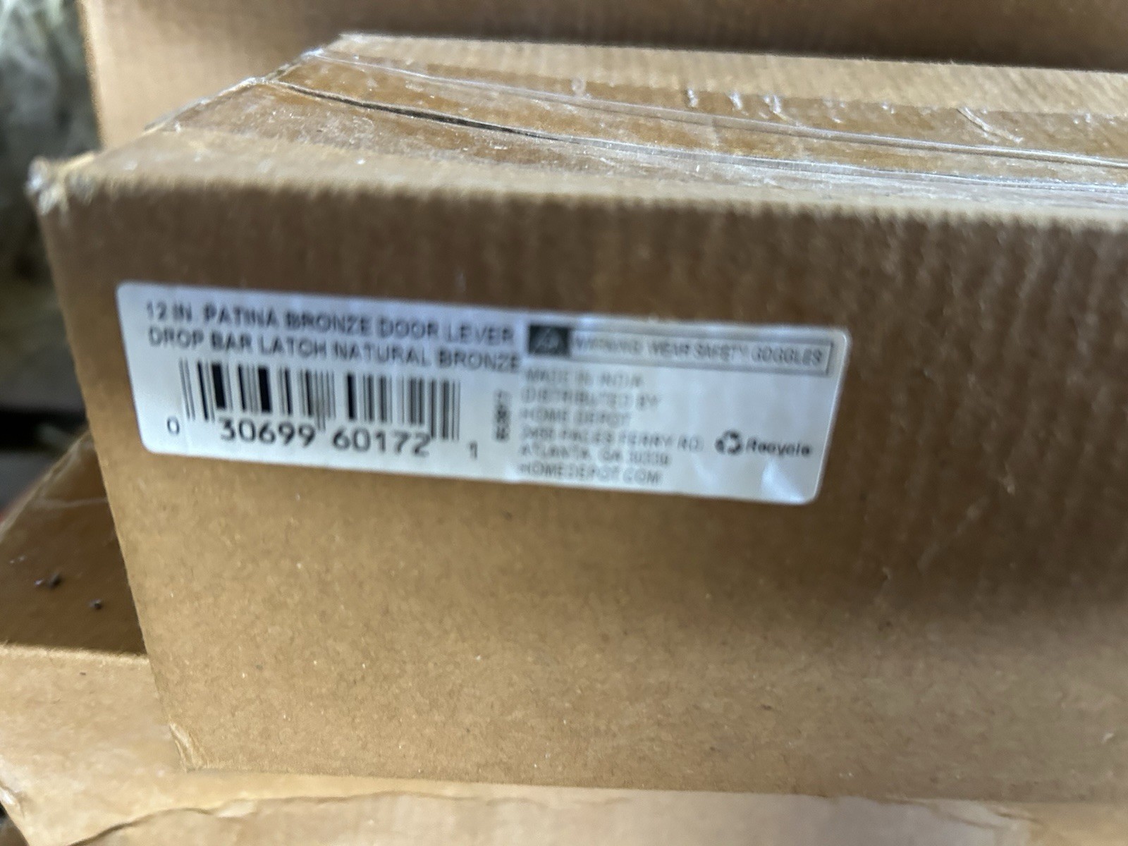 12 in. Natural Bronze Gate Door Lever Drop Bar Latch in Patina Bronze PN 60172