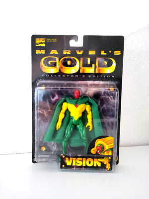 Marvel's Gold VISION Vintage Figur Retro ToyBiz 1997 Moc Avengers X-Men