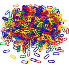 JIALEEY 600 Piece Plastic C-Clips Hooks Chain Links Small, Multi-colored