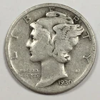 1930-S United States Mercury Dime - Fine (F) KM#140 - 90% Silver - 8616