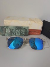 Maui Jim Polarized Sunglasses B257-05CR Clear frames blue lens 54/18-140