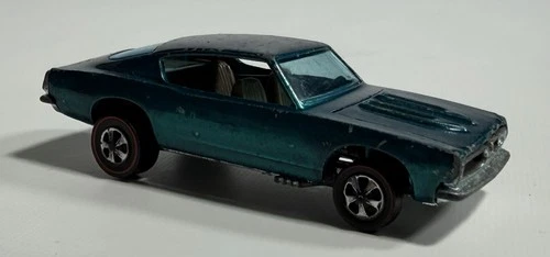 Vintage 1967 Hot Wheels US Redline Aqua Teal Blue/Green Custom Barracuda
