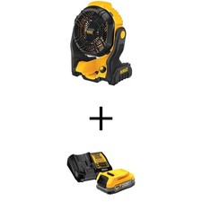 20V MAX Lithium-Ion Cordless Jobsite Fan w/POWERSTACK 1.7 Ah Battery Pack and Ch
