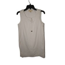 Michael kors sleeveless 100% cotton knee-length Dress Small White Boho Beachy