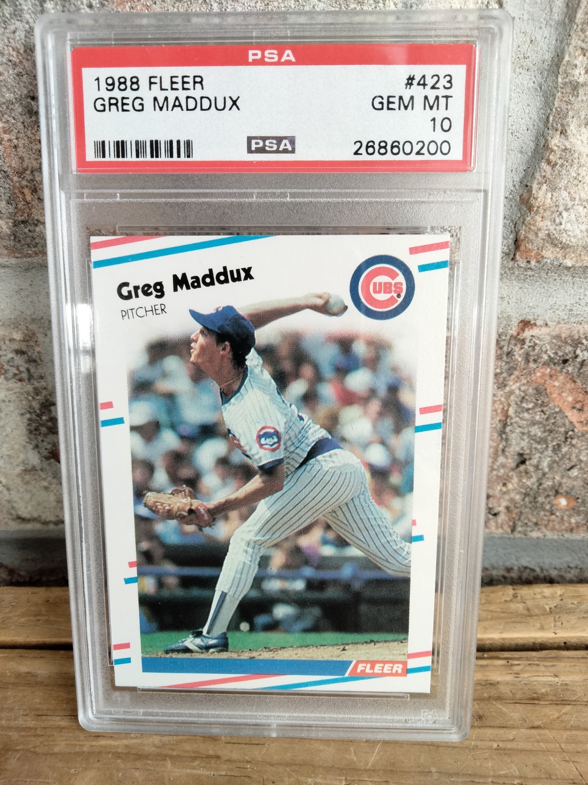1988 FLEER #423 GREG MADDUX CUBS HOF PSA 10