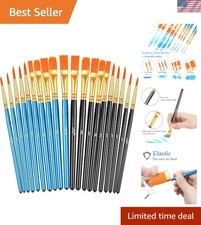 20 Pcs Paint Brushes, Acrylic Painting Brush Set, Watercolor Brushes, Acrylic...