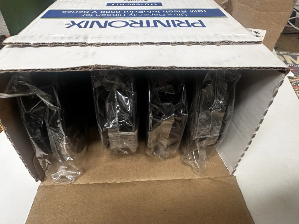 Printronix 41U1680-PTX Twin Spool Ribbon Pack of 4 Black, New Open Box - Image 4 of 4