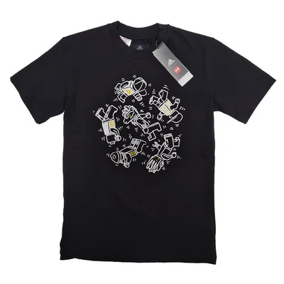 adidas X Lego ® Kinder Teenager Shirt Sport Fashion Grafik Casual Tee Schwarz - Bild 1 von 4