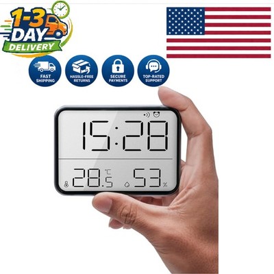 Portable Smart Alarm Clock with HD Screen - Indoor Climate Monitor & Louder Ring