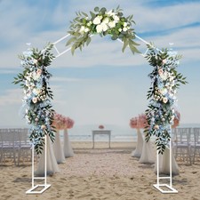 7.87ft Metal Arch Wedding Sturdy Base For Garden Party for Ceremony White