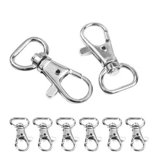 CooBigo 30pcs Metal Swivel Clasps Lanyard Snap Hook Lobster Claw Clasp Jewelr...