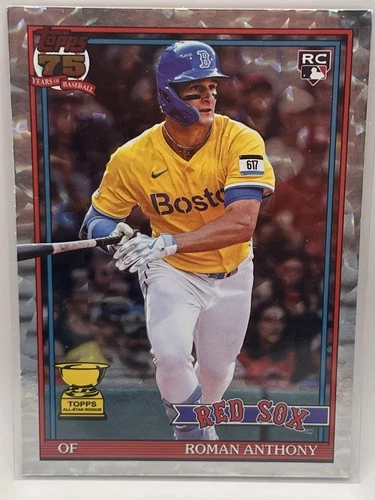 2025 Topps Roman Anthony Red Sox Silver Crackle Parallel Baseball Card #T91-71
