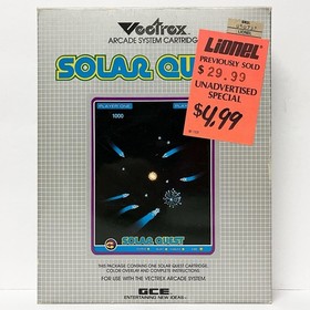 Solar Quest (Vectrex, 1981) Complete In Box w/ Overlay, Manual, Tray CIB Tested