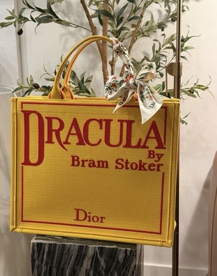 Dior Dracula Book Tote - Medium, Yellow/Red, Detachable Strap