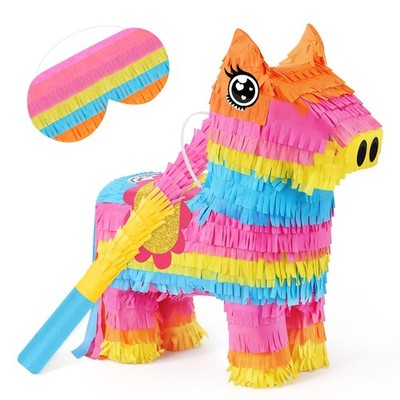Cinco de Mayo Donkey Pinata Mexican Party Pinata with Blindfold and Bat Stick...
