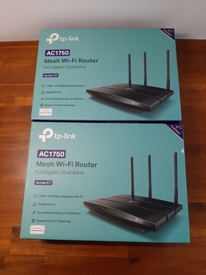Lot of 2 TP-Link AC1750 Smart WiFi Router (Archer A7) Dual Band Gigabit Mesh