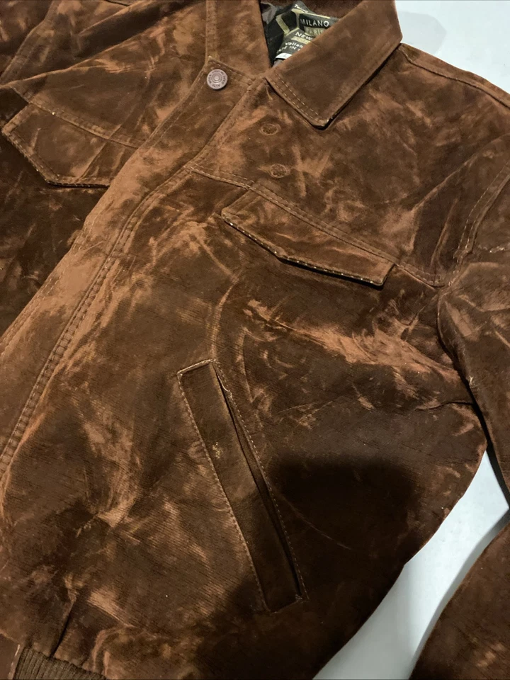 Made In Alto V Moda Bomber Style Suede  Jacket Size Large - Image 4 of 4