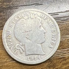 1914 BARBER DIME - Actual Coin Good Readable Date & Mint