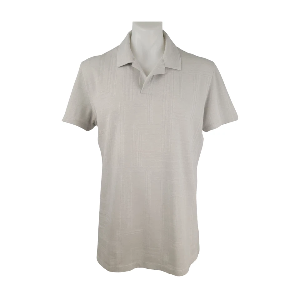 Express Men's Textured Knit Johnny Collar Polo Shirt Size L - Image 2 of 4