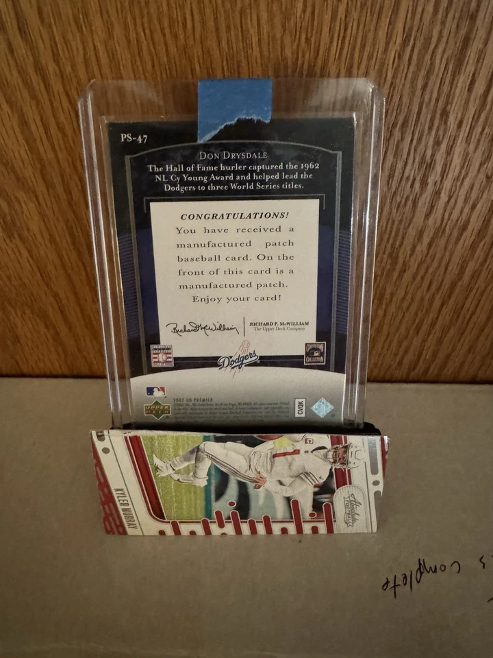 2007 Upper Deck Premier Premier Stitchings prata/50 Don Drysdale #PS-47 HOF - Imagem 3 de 3