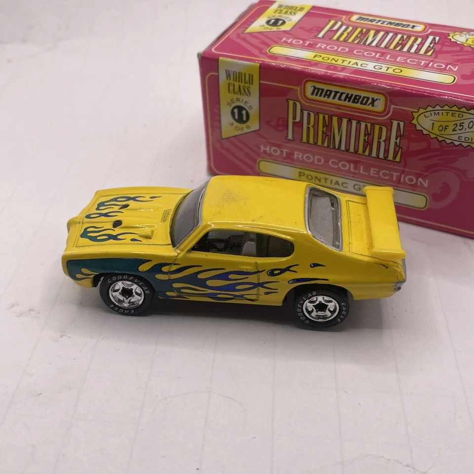 Matchbox Premiere Collection World Class Series 11 Pontiac GTO Judge Yellow - Image 3 of 4