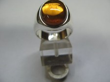 LARGE CABOSCHON IMITATION TOPAZ RING IN 925 SILVER CRAFTSMANSHIP