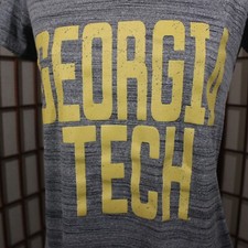Under Armour T Shirt Size Small Gray Heather Semi Fitted Heat Gear Georgia Tech