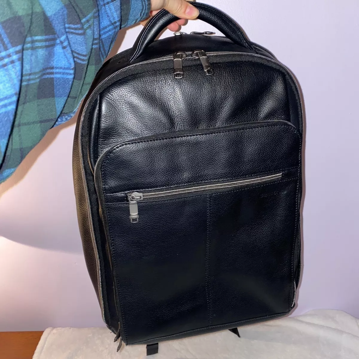 Classic Leather Backpack - Black