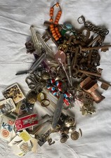 Antique and Vintage Collectibles Lot - Keys, Pendants, Rings, Beads...