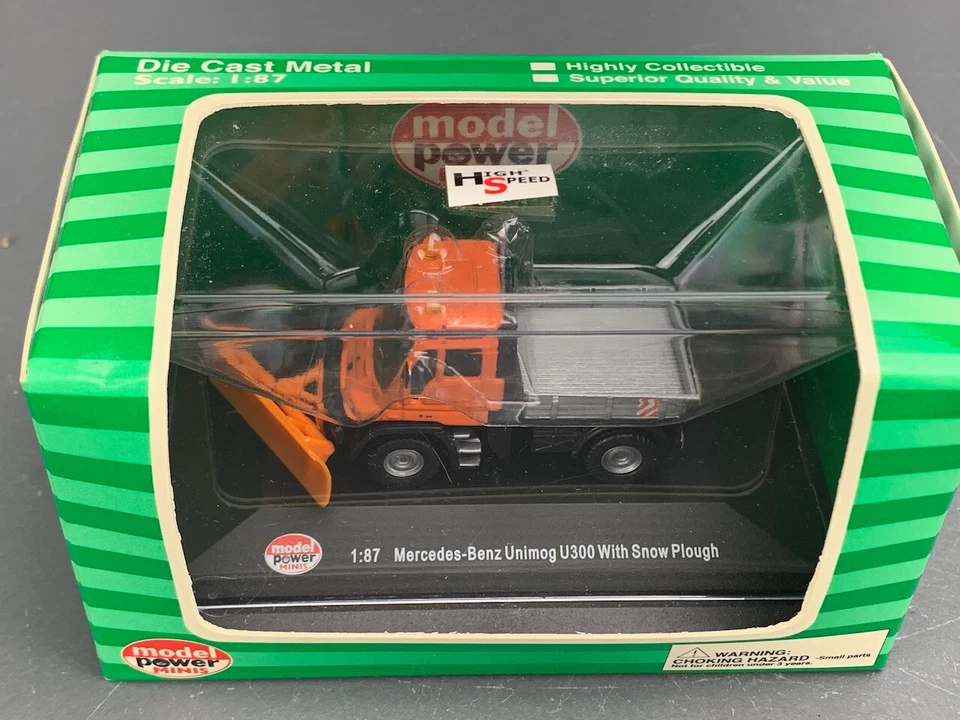 1:87 Diecast Model Power Mercedes-Benz Unimog U300 W/Snow Plow NIB! HO5584 - Image 2 of 3