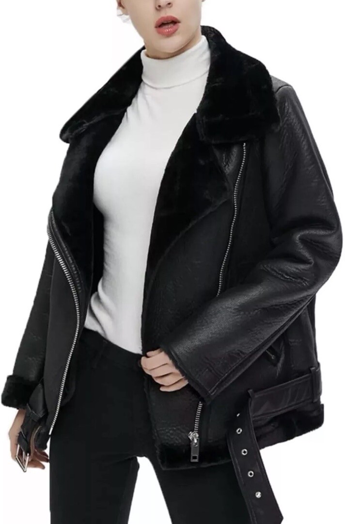 ザラ DOUBLE-FACED JACKET 黒 レザージャケット DOUBLE-FACED BIKER JACKET - Black / Ecru | ZARA United States