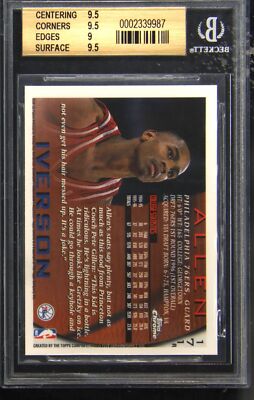 1996-97 TOPPS CHROME REFRACTOR #171 ALLEN IVERSON ROOKIE RC BGS