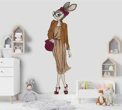 3D Miss Rabbit Animal Wallpaper Wall Murals Removable Wallpaper 086 ...