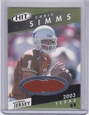 CHRIS SIMMS UT TEXAS LONGHORNS FOOTBALL 2003 SAGE HIT CERT COLLEGE JERSEY CARD