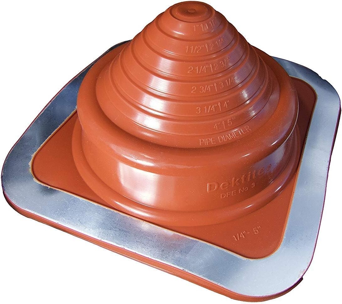 Square Base Pipe Flashing Roof Jack Pipe Boot for OD Pipe Sizes 1/4" - 5" NEW