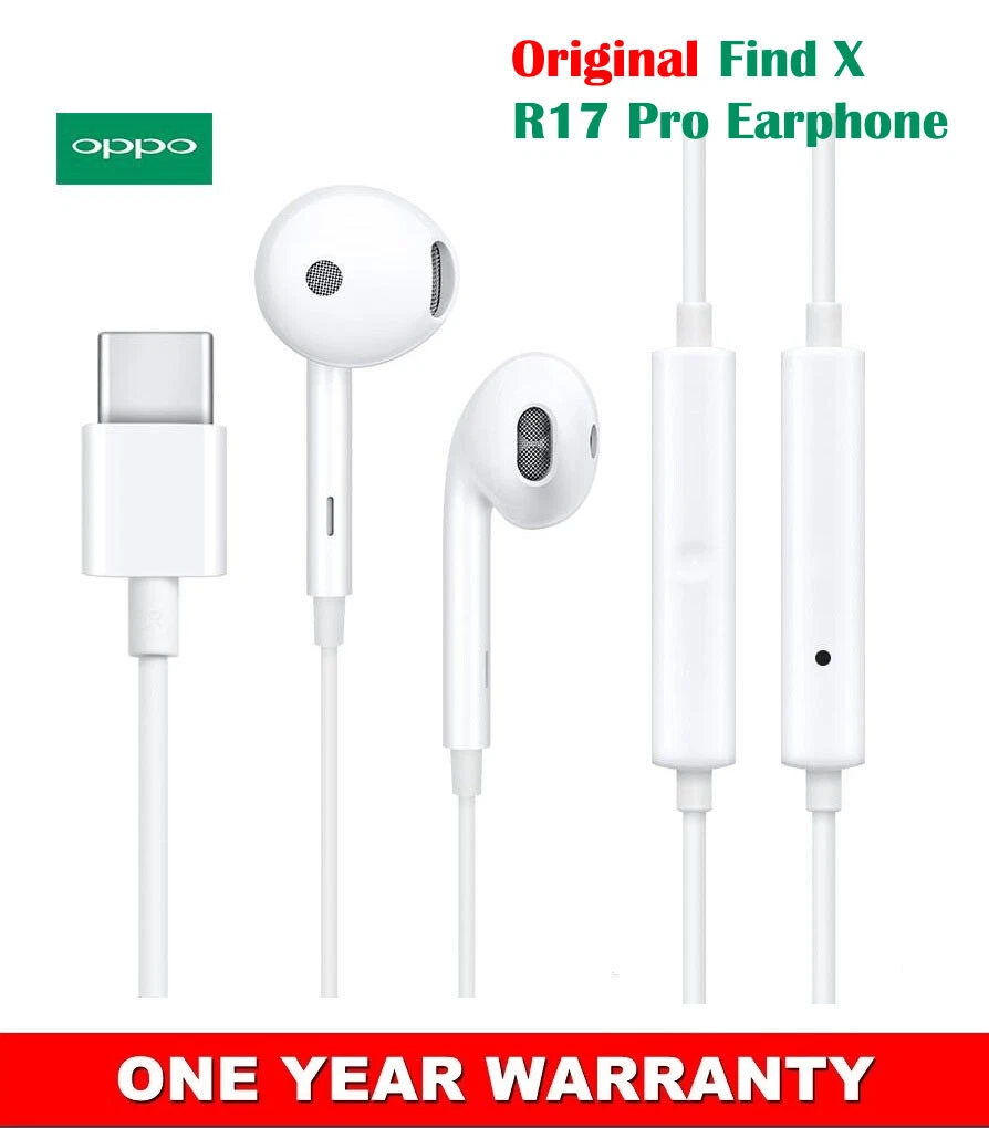 Original Oppo Find X USB Type C Earphone With Control Supports Oppo R17 Pro AU