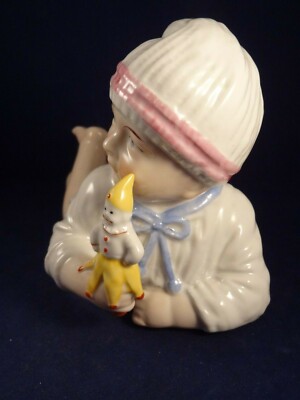 Ancien jouet poupon bébé porcelaine marotte Germany Heubach