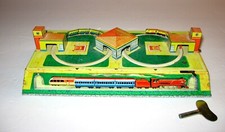 RETRO Wind Up Tin Train Station