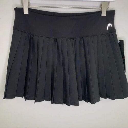 NUEVO Falda de tenis pickleball plisada negra cabeza de equipo talla mediana - Imagen 1 de 7