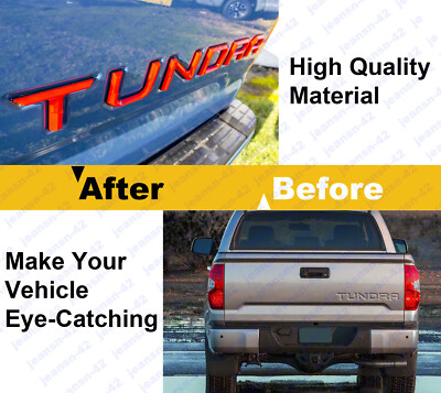 Black Tundra Emblems Red 3D Domed Raised Letters Emblem For Toyota Tundra Tailgate (2014-2021 Models) Tailgate Toyota Tundra - Foto 12