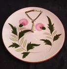 Stangl Pottery Pink Thistle Tid Bit Plate 10 inch - Mid Century Modern Handled